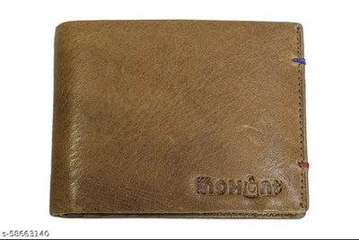 VISITORS Men Wallet Purse Pu Leather Wallet with Coin Pocket Short Credit Card Holder Wallets Men Leather Synthetic Bifold Tan Colour