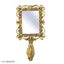 Metal Handheld Mirror with Handle Antique Rajasthani Decorative Showpiece - 17 cm (Metal, Gold)