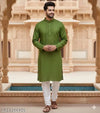 Green kurta set in men faishan comfortable solid pis