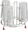 Stainless Steel Glass Stand/Tumbler Holder/Glass Holder For Kitchen Utensil Kitchen Rack (Steel)