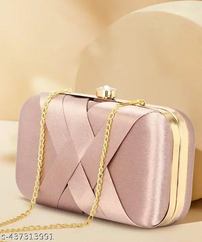 Latest & Atrractive Purce x pink color Clutch for women's.
