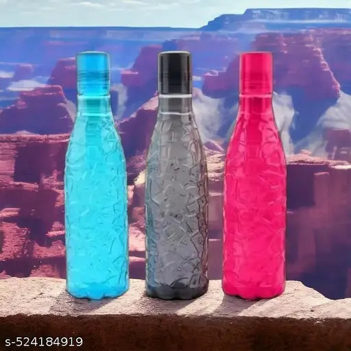 BALAJI EXIM, Set Of 3 Premium 1 Litre Fridge Water Bottles With Plastic Cap For Home,Office,Gym,Workout,Travel,School ( Pack of 3 ,Multicolour)