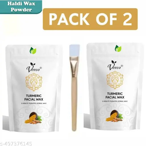 Body Wax Powder for Women | Herbal Alternative to Salon Waxing (Pack of 2) WITH BRUSH