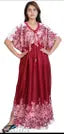 WOMEN SATIN MAROON KAFTAN NEW NIGHTY STYLISH KAFTAN SATIN KAFTAN SATIN NIGHTY KAFTAN MEHROON NIGHTY FLOWER PRINTED KAFTAN