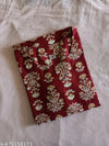 Decent Maroon Floral Cotton Kurta – Perfect for Comfort and Style