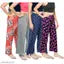 womens plazzo pants pyjama lower soft synthetic febric combo pack of-4 LENGTH-36 INCH