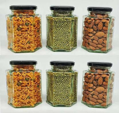 Home Office Kitchen Storage Glass Jar For Kitchen 250 Ml 6 Piece Spice Set