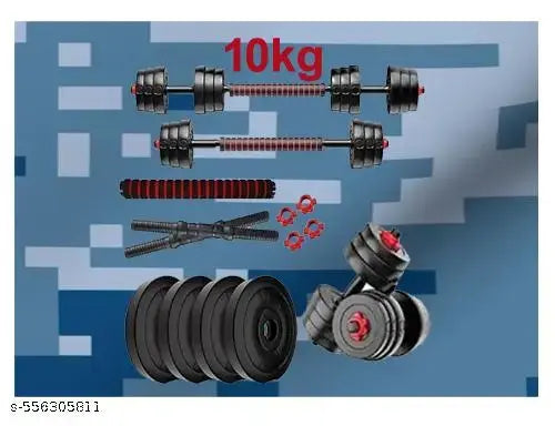 DCS Pro FITNESS (CONV-1031) 10kg DUMBBELL SET with CONNECTING ROD - CONVERT DUMBBELL SET in BARBELL SET