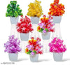 artificial bonsai wild plants pack of - 8 size ( 15 cm ) set of 8 great and attractive look artificial plant for home office decoraition