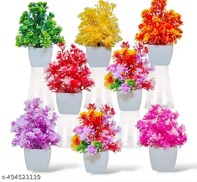 artificial bonsai wild plants pack of - 8 size ( 15 cm ) set of 8 great and attractive look artificial plant for home office decoraition