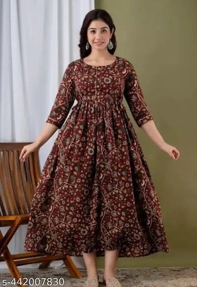Beautiful Printed Work Party Wear Anarkali Kurta Women Gown