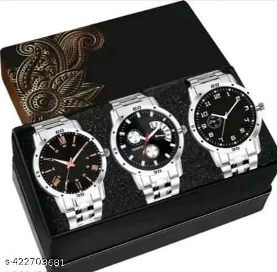 Pack Of 3 Unique Combo Analog Watch