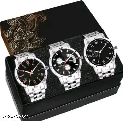 Pack Of 3 Unique Combo Analog Watch