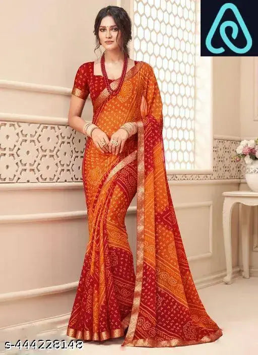 Amazing georgette saree with running blouse