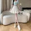 High Waist pleated skirt solid white skirt for Women & girls mini summer street casual skirt white color skirt