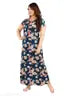 women printed nighty - nightdress -maxi- beautiful print long zip front opne nighty - nightwear