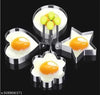 Stainless Steel Fried Egg Mold Heart Pancake Mould Ring Cooking Fried Egg cutter Cookie Cutter (Pack of 4)