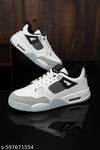 Synthatic Leather Trendy White Sneakers For Men