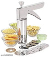 CAPTIP Stainless Steel Kitchen Press with 15 Different Types of Jalies, Murukku Maker/Bhujiya Maker/Noodles/Cookies/Namkeen/Chakali Maker/Sev Maker/Farsan Maker/Gathiya Maker (Silver)