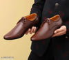 Groofer Men's Brown Sythentic Leather Formal SHoes