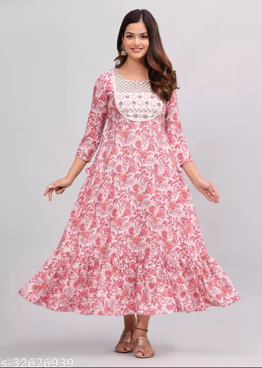 Printed Anarkali Full length Kurti