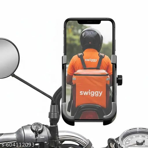 Integral. Mobile Stand for Bike Holder Metal Boody 360 Degree Rotating Handlebar Metal Boddy Cradle Stand for Bicycle, Motorcycle, Scooty Fits All Smartphones