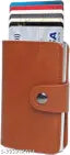 WALLETIN RFID Blocking Mens Slim Wallet with Aluminium case Anti-theft Credit Card Holder (Holds upto 8 cards), Automatic Pop-Up Credit Card Slider, Wallet Tan )