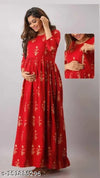 Women's Maternity Kurti for Feeding Zippers Rayon Fabric Nursing Fiding Drees/Mothers Kurties/Pregency/metarnity Kurtas/Kurtis Set Dresses Feeding Zip Maternity Wear