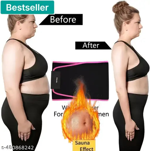 Weight lose belt fat lose belt pet kam karne ki belt patla hone ka belt sweat slim belt hot belt yoga belt ,exercise belt tummy trimmer belt for both men & women (Free size,Pack of 1 )