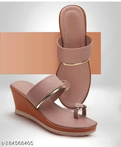 Afuzi Women Peach Wedges Sandal