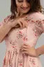 Printed Trendy Feeding Zip Maternity Gown Women's Dress