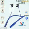Wireless Bluetooth Neckband In Ear Neckband Earphone with Mic, With 220mah Battery 8-9 Hours Playtime, bluetooth earphones, bluetooth headset, Bluetooth Headphones Super Sound High Bass Long Battery Life - Blue