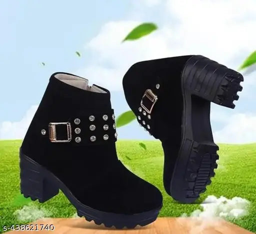 Classy and Fashionable Velvet boots with Diamond Pattern