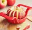 Apple Cutter Stainless Steel Blades Fruit Slicer, Alternative for Apple Cutter Machine, Stainless Steel Blade Apple Fruit Cutter and Slicer for Precision Cutting, Easy Grip Apple Slicer Red