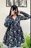 New stylish Indigo black V- Neck Top new design full sleeves printed top middy top for women top, women dress, women frock, top for girls, dress for women, printed dress middy top for girls & women's