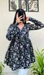 New stylish Indigo black V- Neck Top new design full sleeves printed top middy top for women top, women dress, women frock, top for girls, dress for women, printed dress middy top for girls & women's