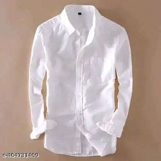 CHIRAG TEXTILES Men's Solid Regular White Shirts
