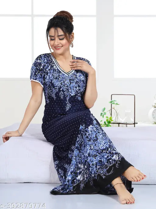 HARDANI WOMENS PRINTED NIGHTDRESS - NIGHTY
