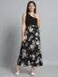 BODYFIGURE Women's Long Wrap Around Maxi Skirt | Women Wear Long Wrap Skirt | Wrap Around Sarong Ladies Skirt (Floral Black)