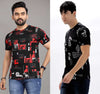 Essential Printed Men's Multicolor T-Shirt (Pack of 2)