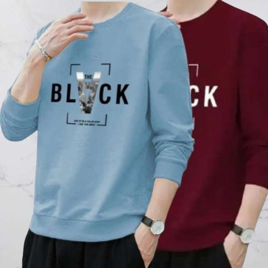 Vibrant Red & Blue Printed Men's T-Shirt