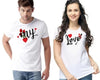 Love Printed Couple's White T-Shirt