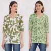 Fresh Green Floral Print Women's Kurta