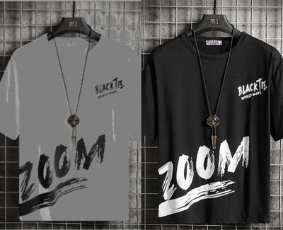 Smart Black & Grey Printed Men's T-Shirt