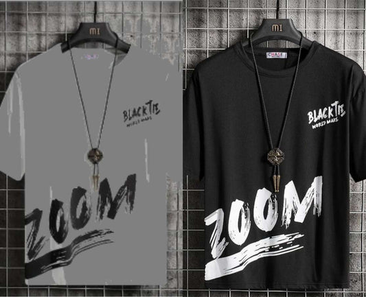 Smart Black & Grey Printed Men's T-Shirt