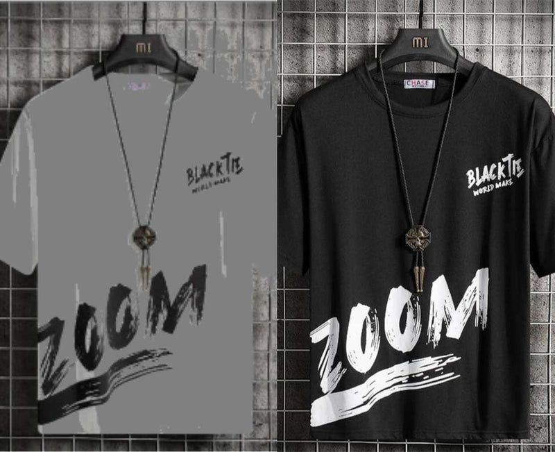 Smart Black & Grey Printed Men's T-Shirt