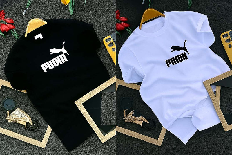 Bold Graphic Men's Black & White T-Shirt (Pack of 2)