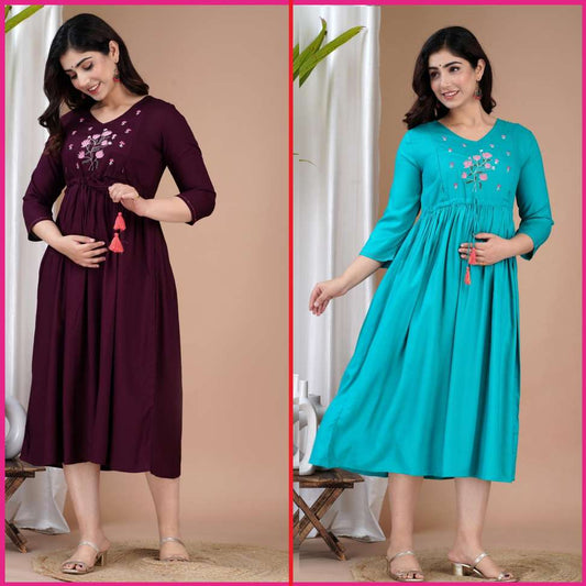 Rich Maroon Printed Women's Kurta