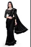 FANCY Black Ruffle Wadding Saree With Blouse