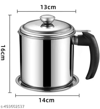 Oil Strainer Pot Grease Can - Stainless Steel Cooking Grease Container,Reuse Oil Storage Best Oil Shaver Can Container with Removable Filter Anti-Scalding Handheld, Oil Filter